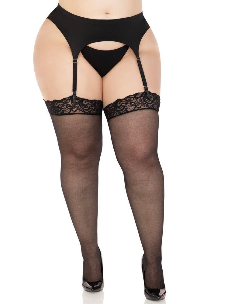 Calze Sexy Backseam Plus Size Nero - immagine 1