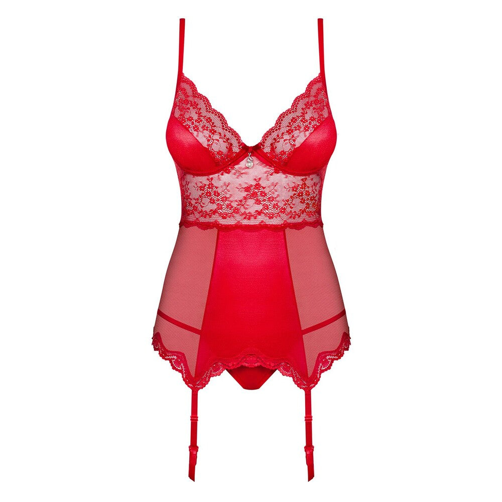 Corsetto e Perizoma Sexy Lovica Rosso - immagine 3