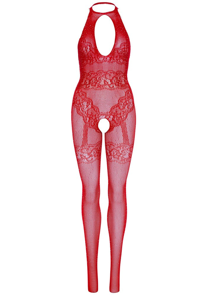 Tuta Sexy Seamless Fishnet Rosso - immagine 6