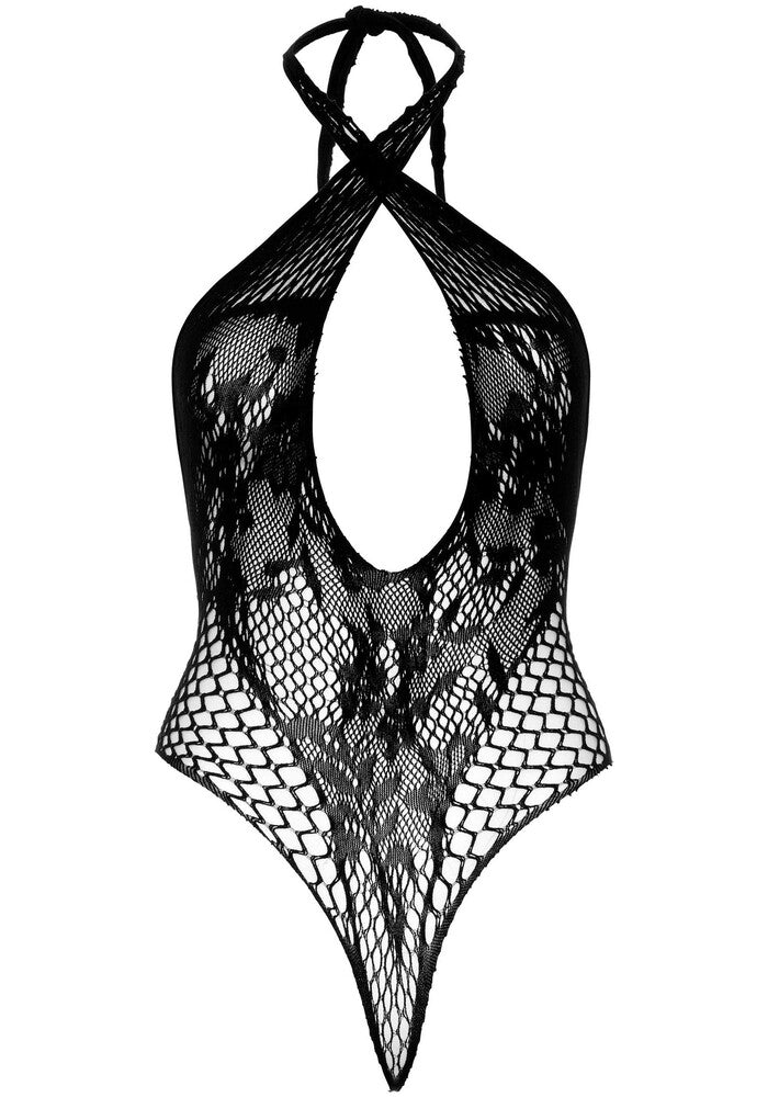Body Sexy Lace and Net Halter Nero - immagine 7