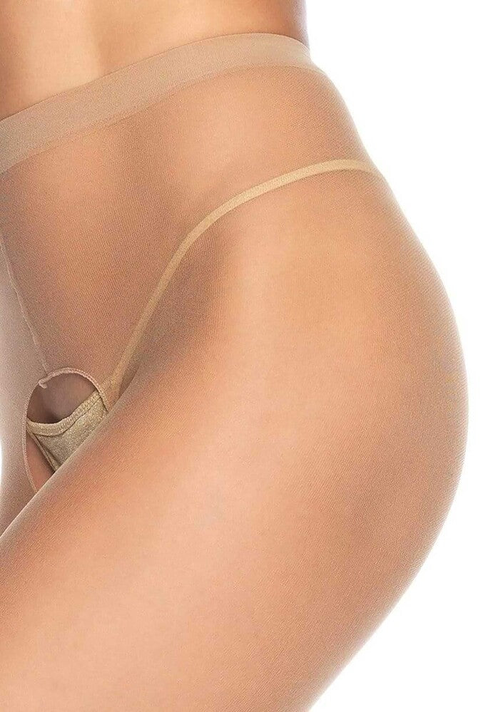 Collant Sexy Sheer Crotchless Nude - immagine 2