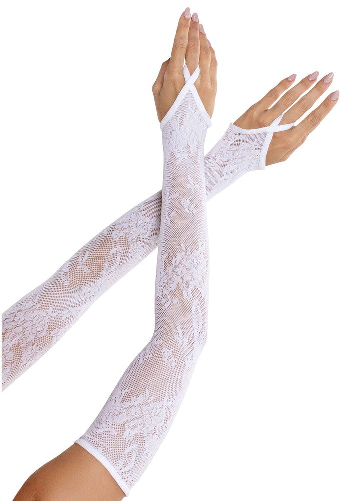 Guanti Sexy Floral Gauntlet Bianco - immagine 1