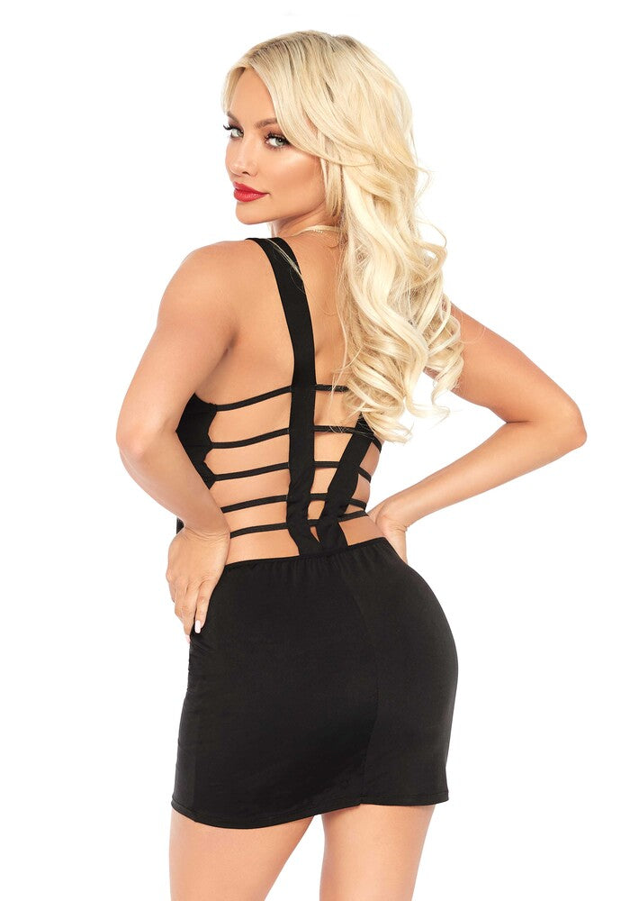 Mini Abito Sexy Deep-V Nero - immagine 2