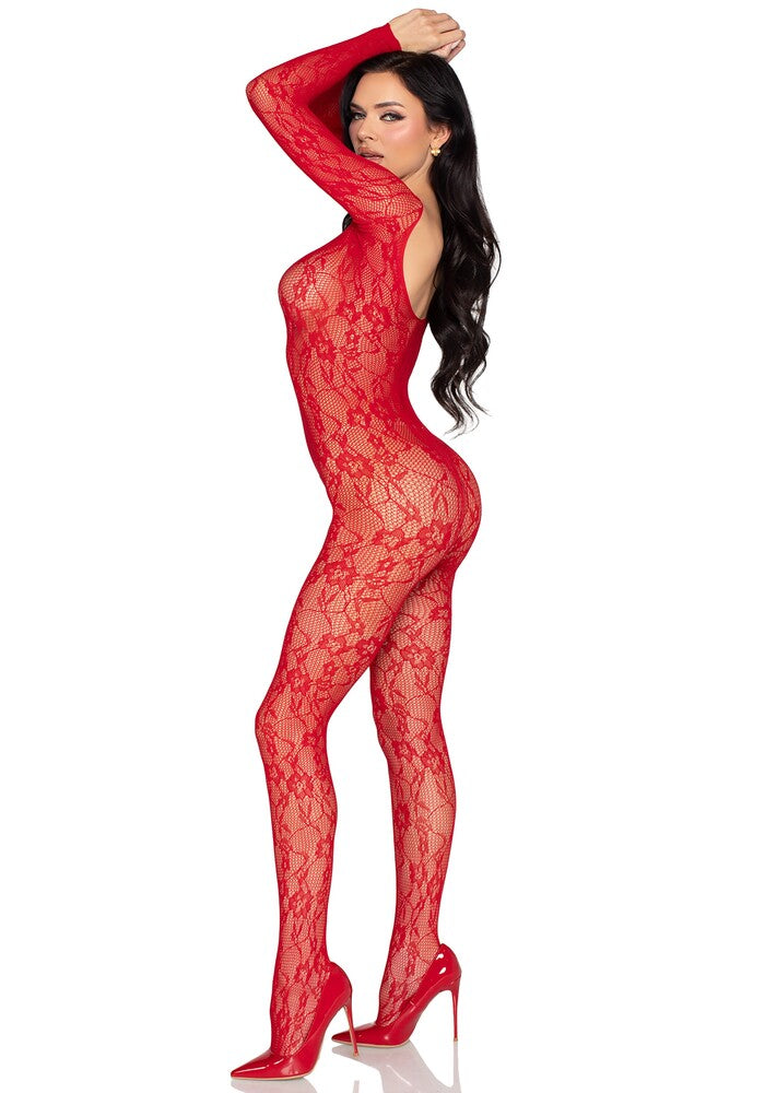 Tuta Sexy Lace Rosso - immagine 2