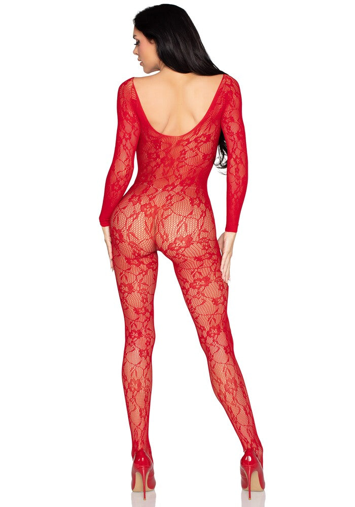 Tuta Sexy Lace Rosso - immagine 3