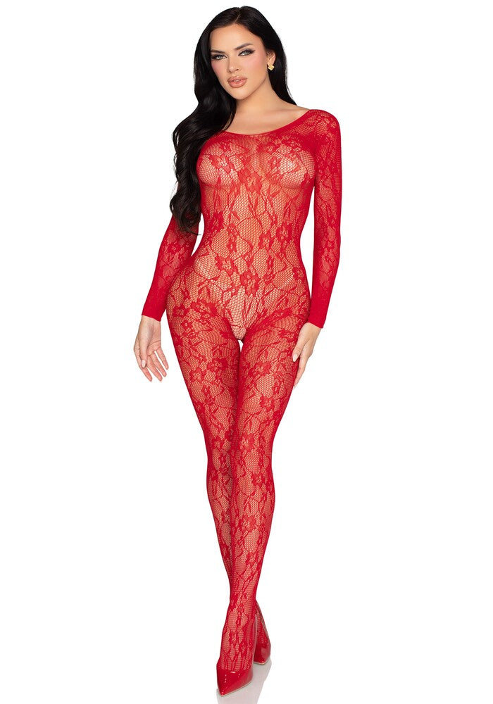 Tuta Sexy Lace Rosso - immagine 4