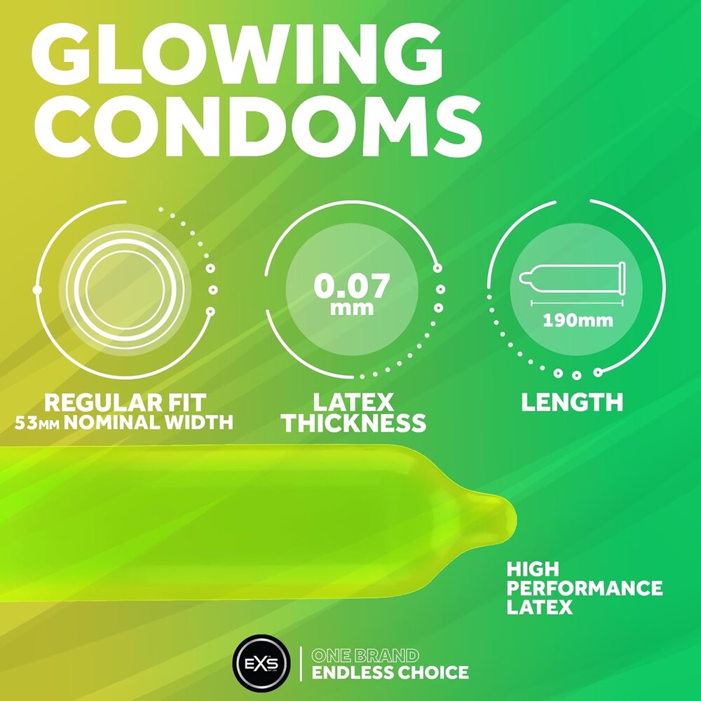Preservativi Fluorescenti EXS Glow In The Dark - immagine 3