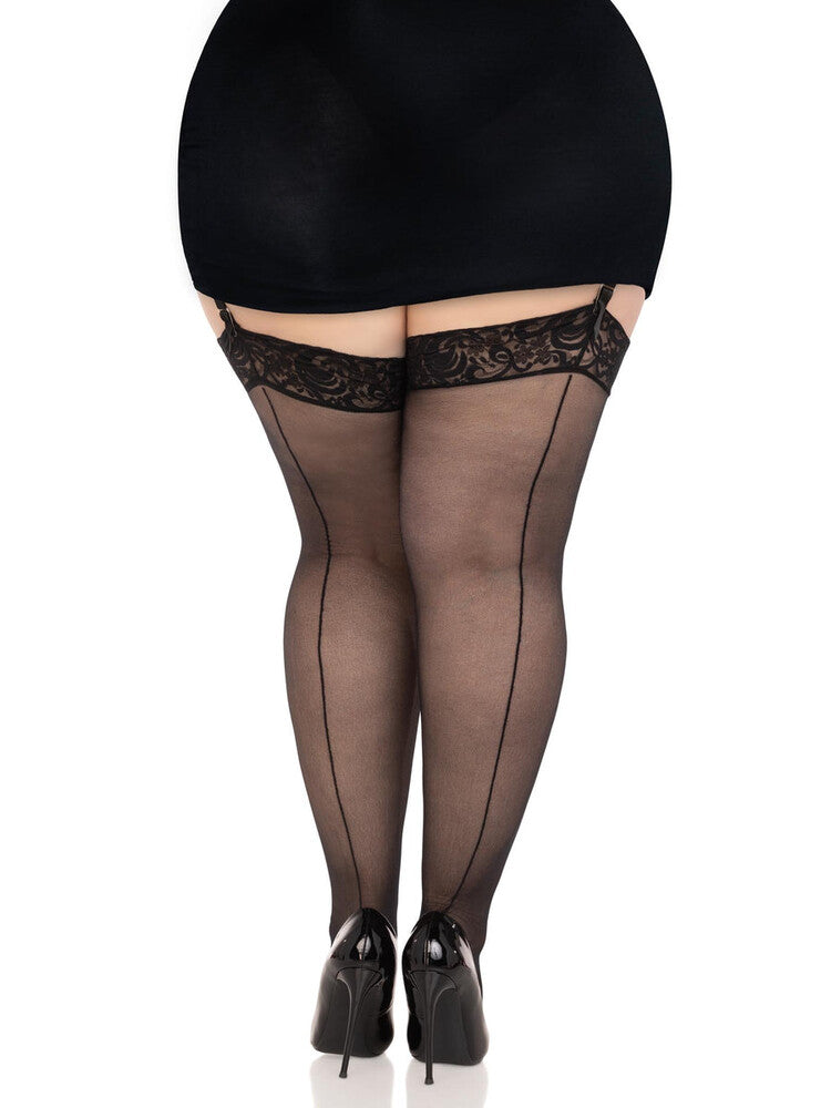 Calze Sexy Backseam Plus Size Nero - immagine 3