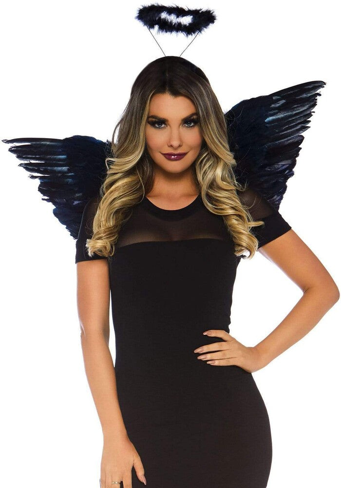 Accessori Angelo Sexy Wings and Halo Nero - immagine 1