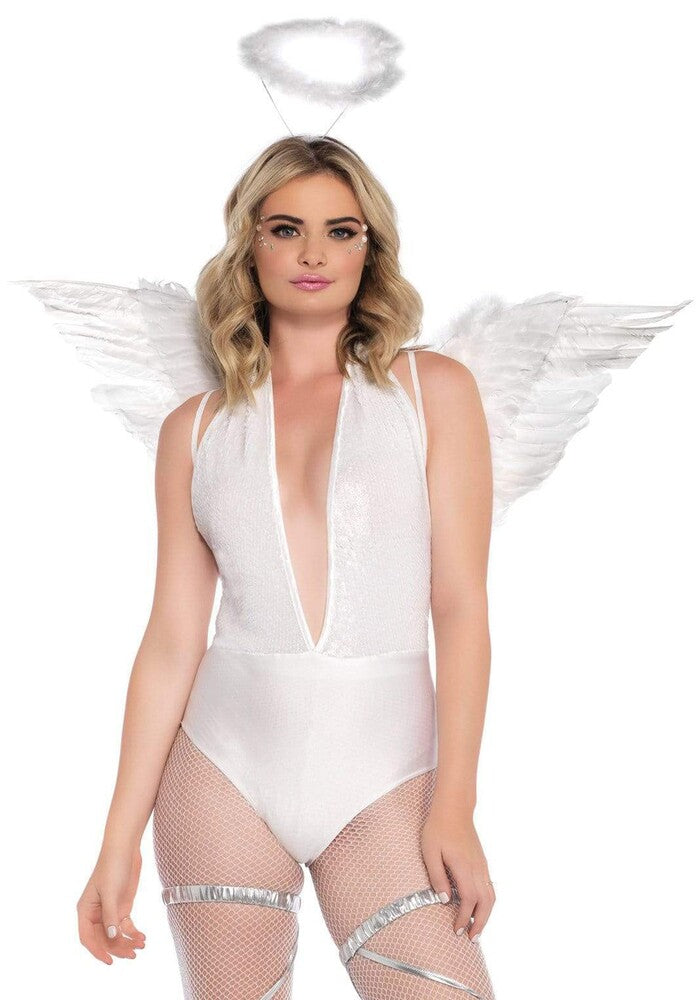 Accessori Angelo Sexy Wings and Halo Bianco - immagine 1