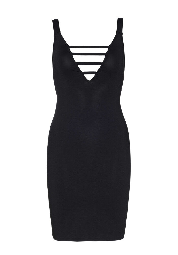 Mini Abito Sexy Deep-V Nero - immagine 3