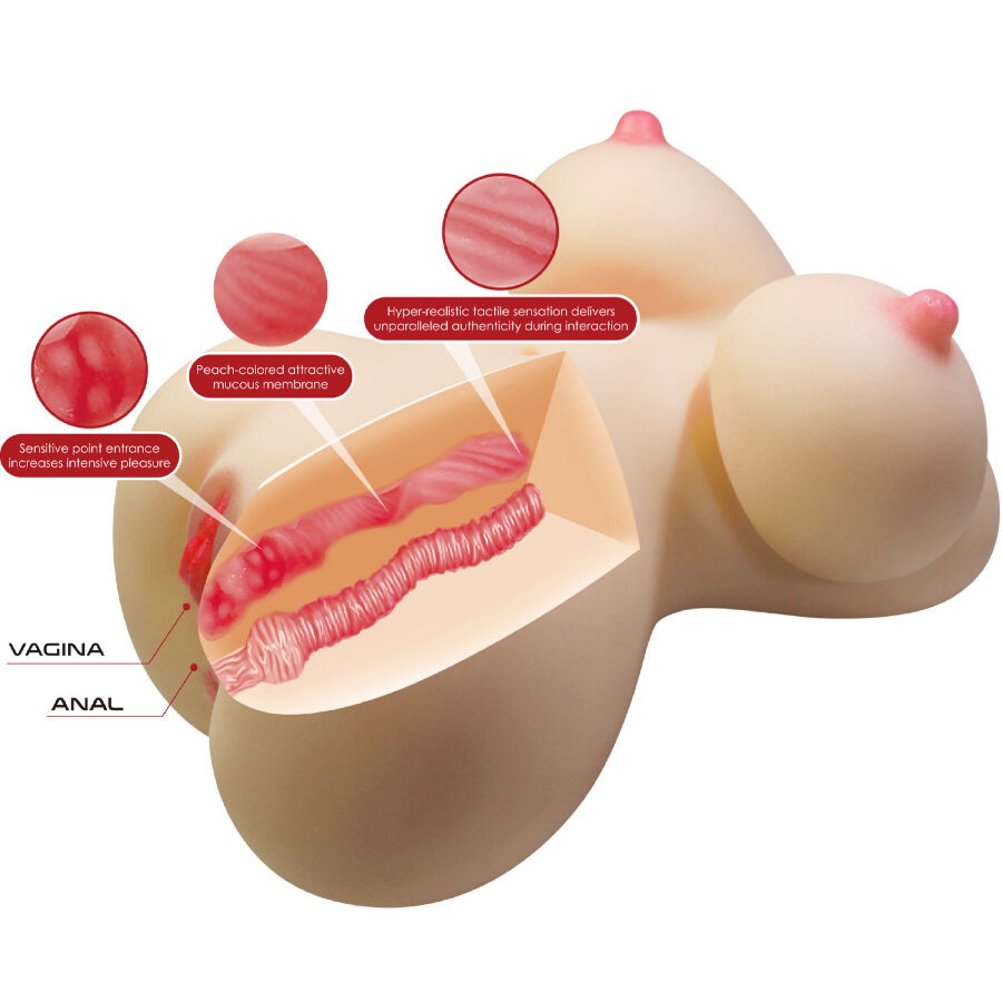 Fiona Torso Femminile Realistico Vagina e Anale 7,1 kg