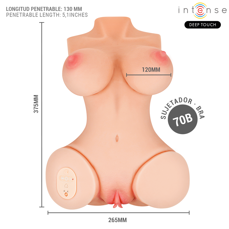 Torso Femminile Vero con Aspirazione, Calore, Vibrazione e Voce 5,5 kg